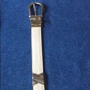 Brighton reversible belt in bone/soft yellow